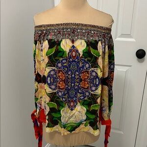 Shahida Parides Silk Embellished Off Shoulder Top
